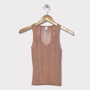 GAP Body Nude Stretch Scoop Neck Laser Cut Camisole Sz M/L